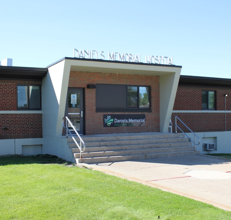 Front of Daniels Memorial Hospital building